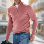Emil | Zip-Neck Ribbed Knit Sweater for Men