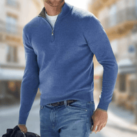 Emil | Zip-Neck Ribbed Knit Sweater for Men