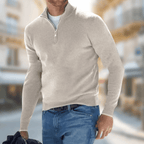 Emil | Zip-Neck Ribbed Knit Sweater for Men