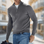 Emil | Zip-Neck Ribbed Knit Sweater for Men