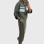 Roos | Zip-Up Drawstring Top and Midi Skirt Set for Women