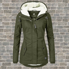 Priya | Pleated Hooded Longline Coat with Pockets for Women