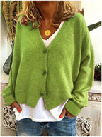 Ivara | Ribbed V-Neck Button-Front Cardigan for Women