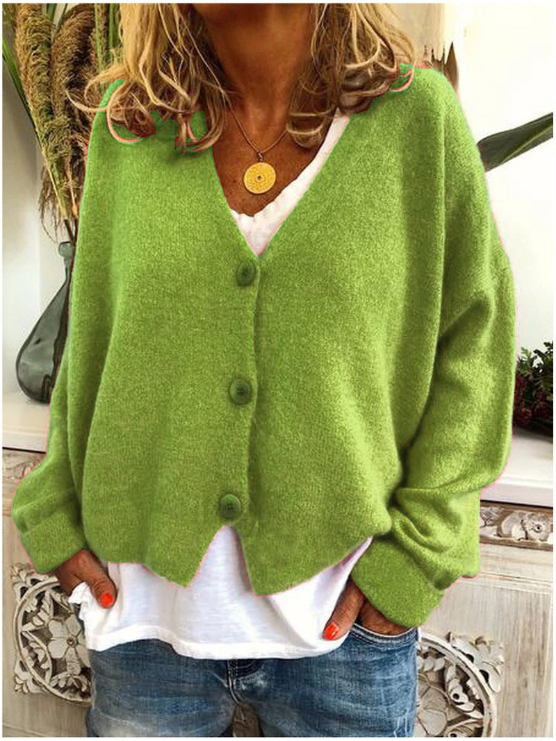Ivara | Ribbed V-Neck Button-Front Cardigan for Women