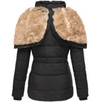 Leila | Fitted Quilted Puffer Jacket with Fur Hood for Women