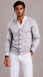 Ole | Button-Front V-Neck Cardigan for Men