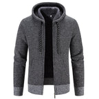 Niklas | Hooded Knit Cardigan with Ribbed Trim for Men