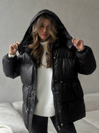 Lenneke Drawstring Hooded Puffer Jacket for Women