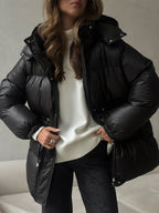 Lenneke Drawstring Hooded Puffer Jacket for Women