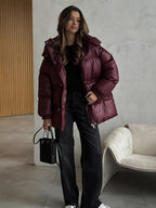 Lenneke Drawstring Hooded Puffer Jacket for Women