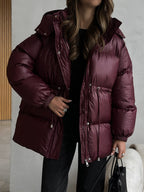 Lenneke Drawstring Hooded Puffer Jacket for Women