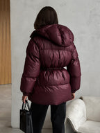 Lenneke Drawstring Hooded Puffer Jacket for Women