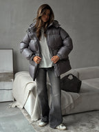 Lenneke Drawstring Hooded Puffer Jacket for Women