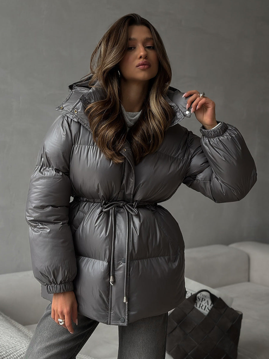 Lenneke Drawstring Hooded Puffer Jacket for Women