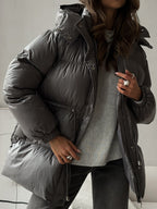 Lenneke Drawstring Hooded Puffer Jacket for Women