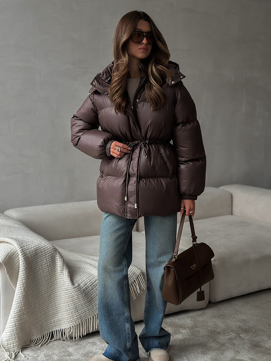 Lenneke Drawstring Hooded Puffer Jacket for Women
