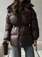 Lenneke Drawstring Hooded Puffer Jacket for Women