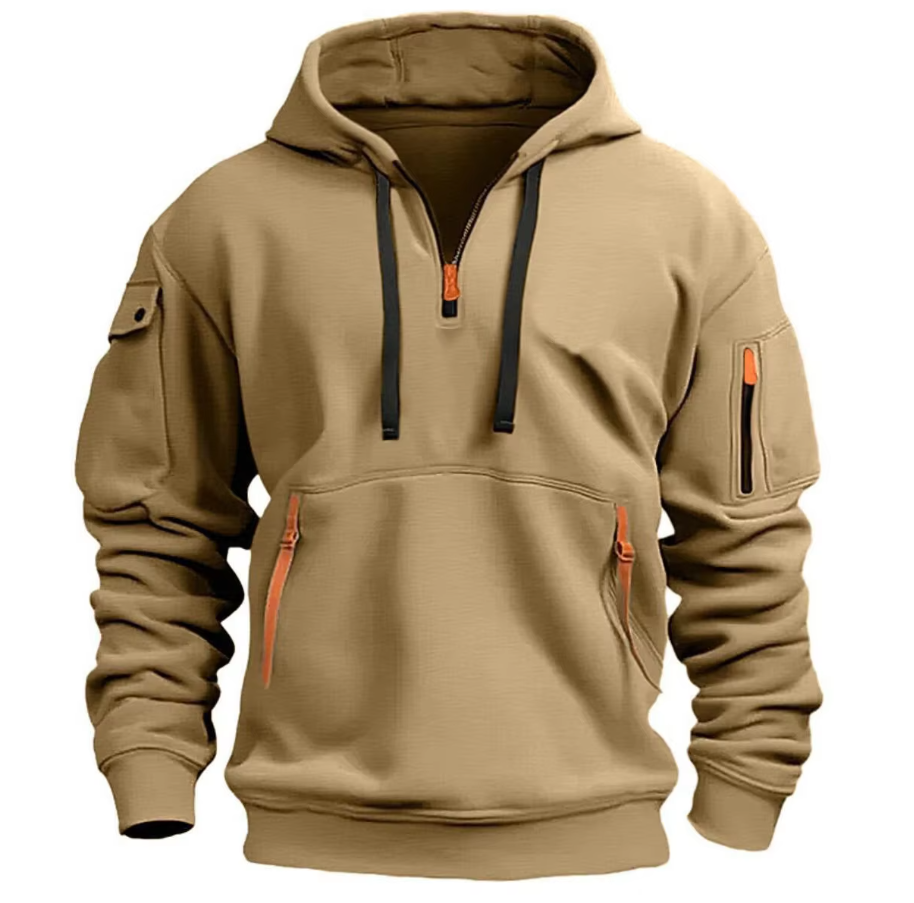 Hayes | Quarter-Zip Hoodie with Sleeve Pocket for Men