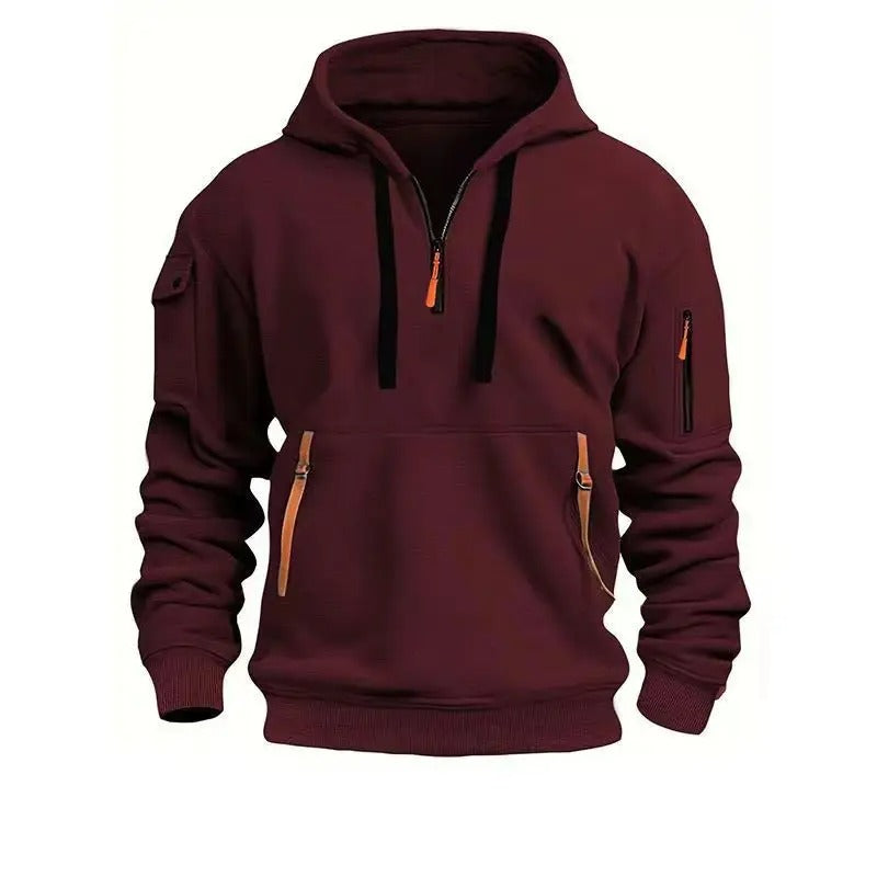 Hayes | Quarter-Zip Hoodie with Sleeve Pocket for Men
