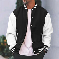 Rasmus | Ribbed Trim Snap-Button Bomber Jacket for Men