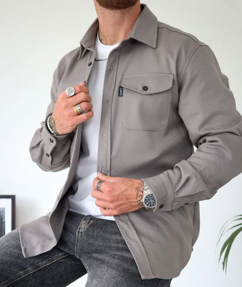 Rafael | Single-Breasted Overshirt Jacket with Chest Pockets