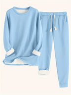 Reneé | Crew Neck Two-Piece Lounge Set with Pockets for Women