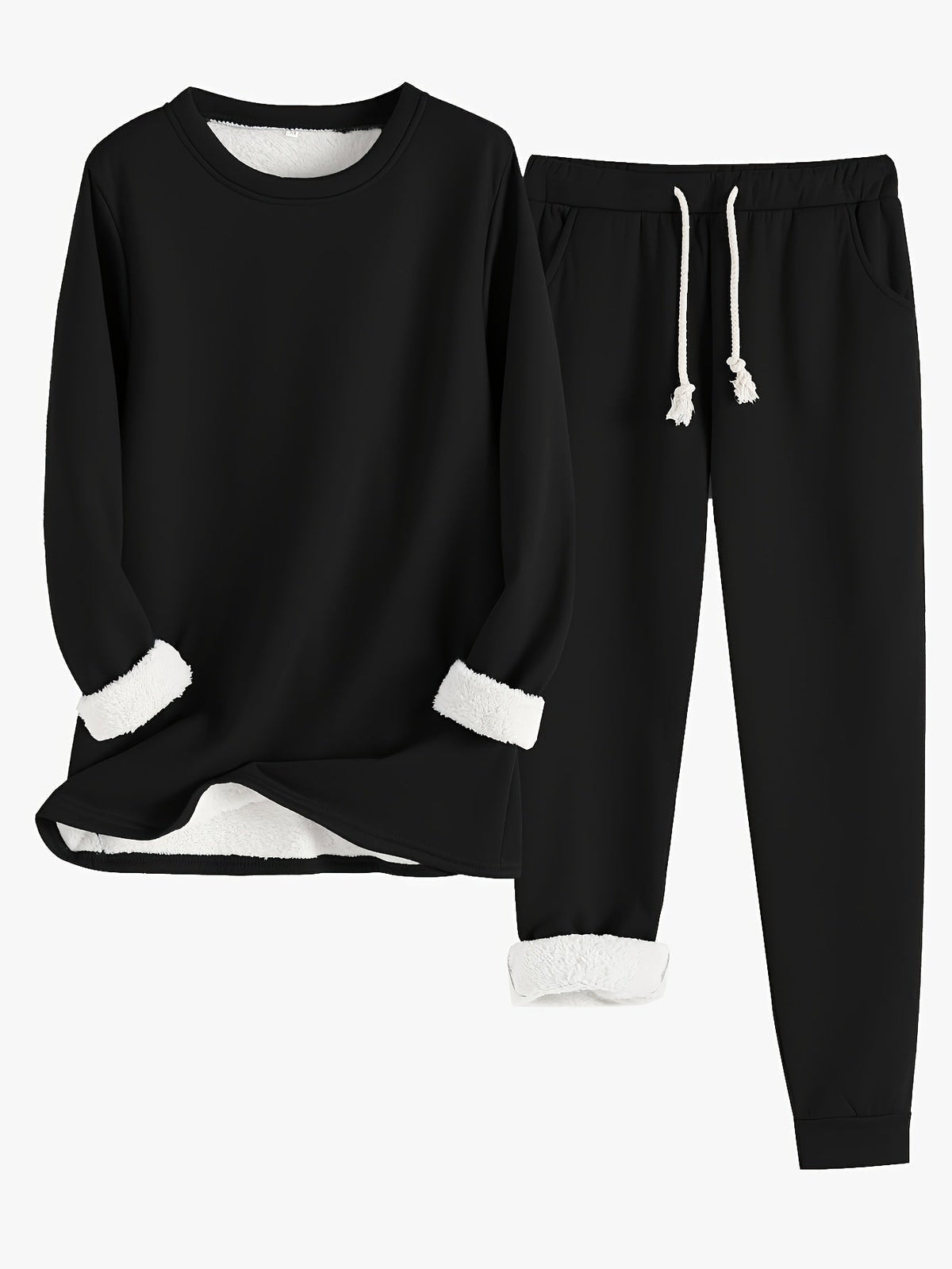 Reneé | Crew Neck Two-Piece Lounge Set with Pockets for Women