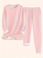 Reneé | Crew Neck Two-Piece Lounge Set with Pockets for Women