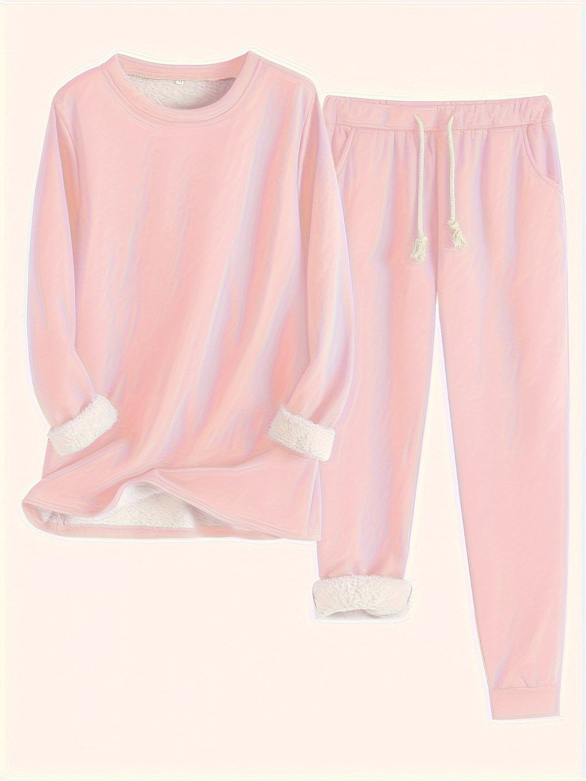 Reneé | Crew Neck Two-Piece Lounge Set with Pockets for Women