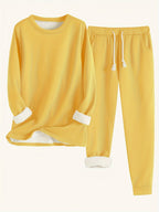 Reneé | Crew Neck Two-Piece Lounge Set with Pockets for Women