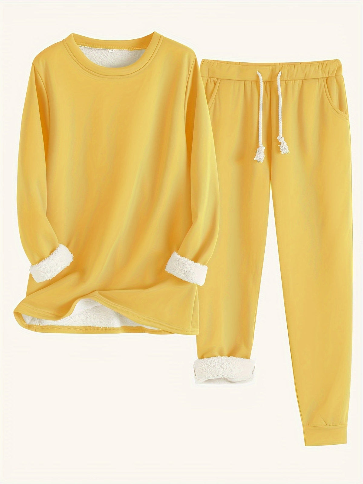 Reneé | Crew Neck Two-Piece Lounge Set with Pockets for Women