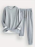Reneé | Crew Neck Two-Piece Lounge Set with Pockets for Women