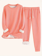 Reneé | Crew Neck Two-Piece Lounge Set with Pockets for Women