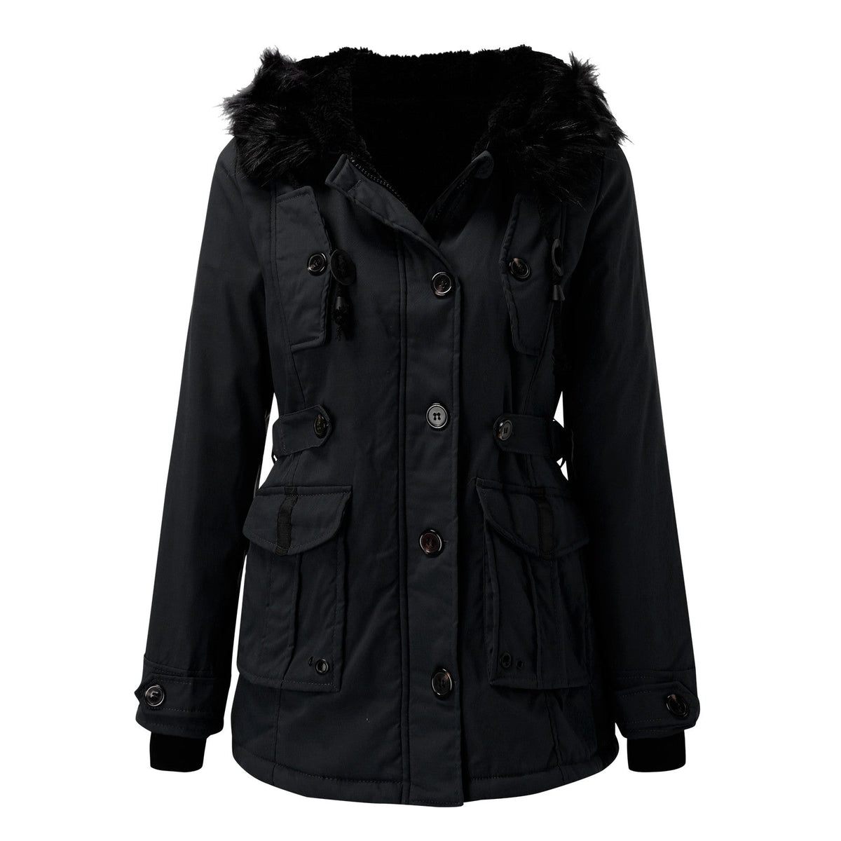 Frieda | Hooded Belted Longline Winter Coat for Women