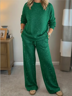 Nadalorienne | Ribbed Crew Neck Pullover & Jogger Lounge Set
