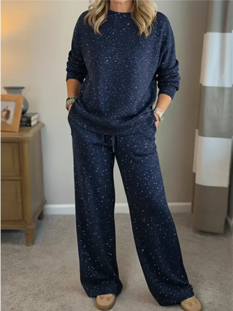 Nadalorienne | Ribbed Crew Neck Pullover & Jogger Lounge Set