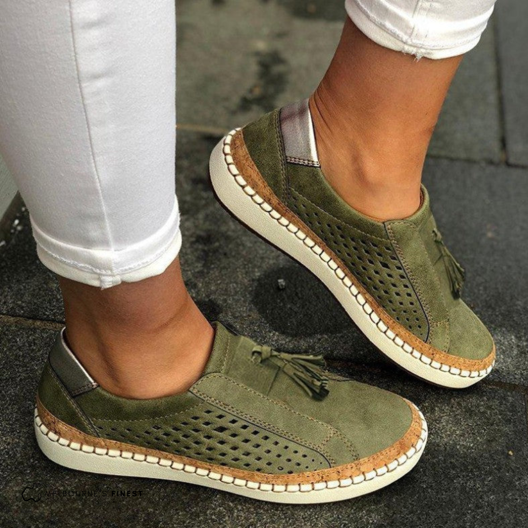 Silke | Perforated Tassel Slip-On Loafers for Women
