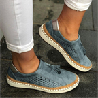 Silke | Perforated Tassel Slip-On Loafers for Women