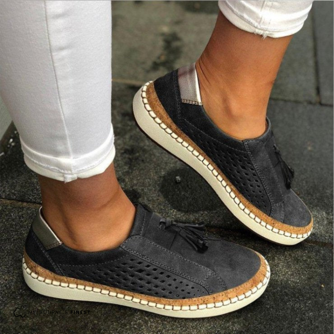 Silke | Perforated Tassel Slip-On Loafers for Women