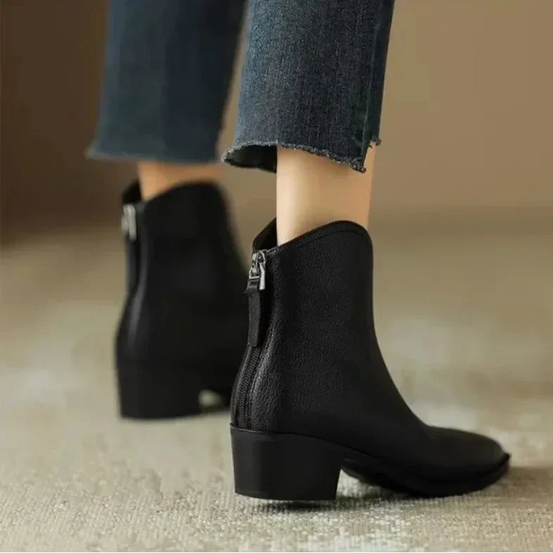 Nadalind | Sleek Ankle Boots with Block Heel for Women