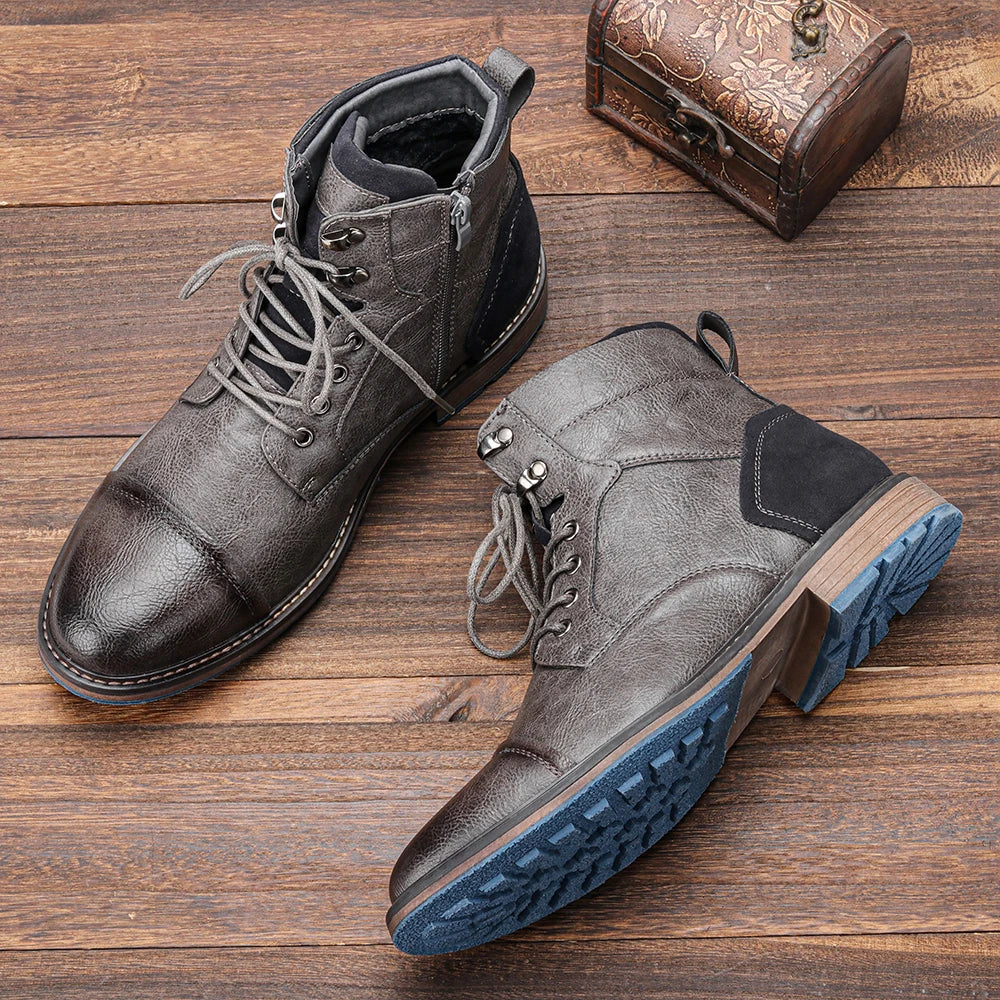 Angus | Cap Toe Lug Sole Winter Boots for Men