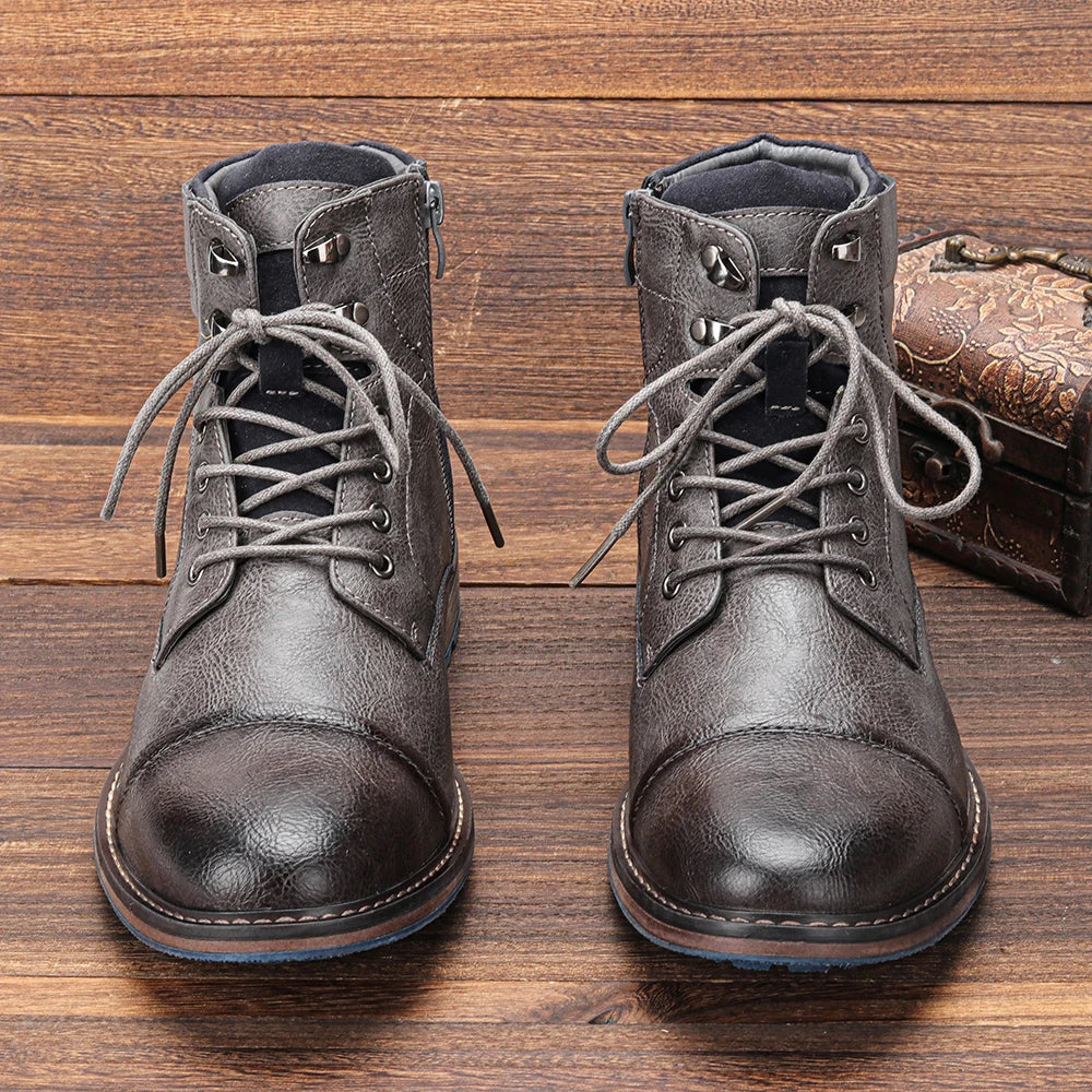 Angus | Cap Toe Lug Sole Winter Boots for Men