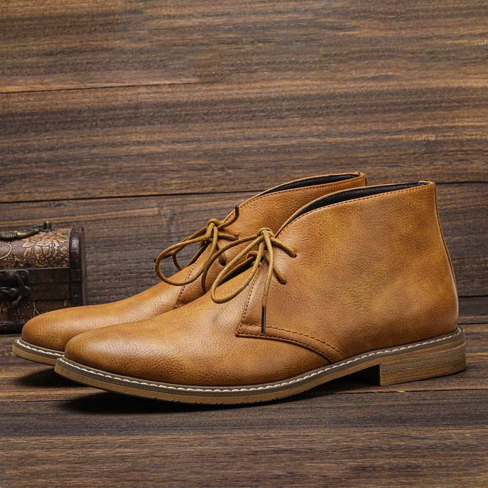 Gideon | Lace-Up Winter Boots with Contrast Stitching for Men