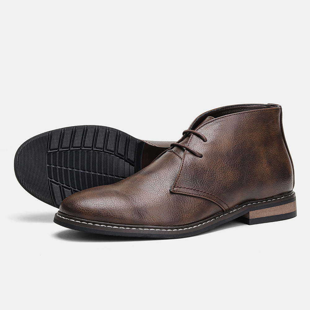 Gideon | Lace-Up Winter Boots with Contrast Stitching for Men