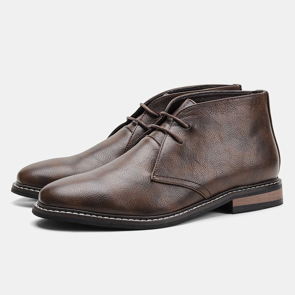 Gideon | Lace-Up Winter Boots with Contrast Stitching for Men