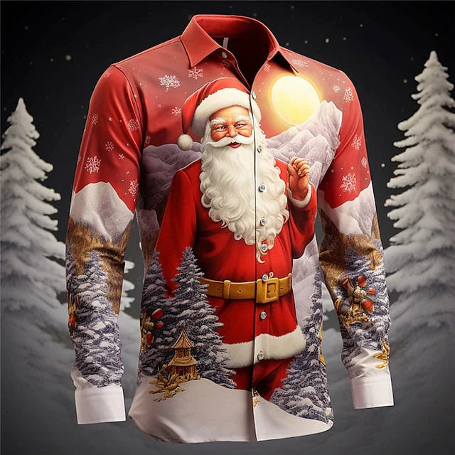 Desmond | Collared Christmas Blouse with Button-Down Front