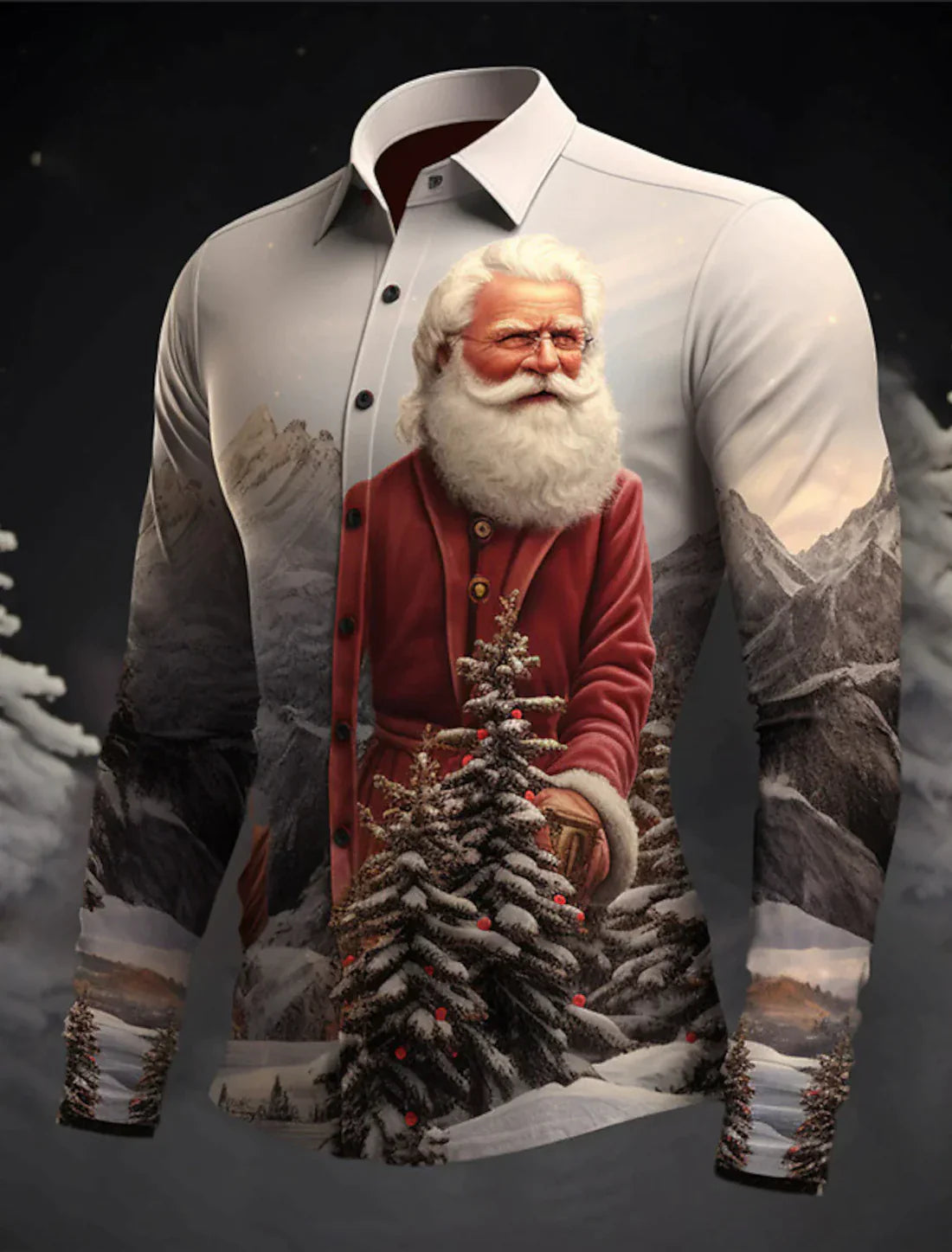 Desmond | Collared Christmas Blouse with Button-Down Front