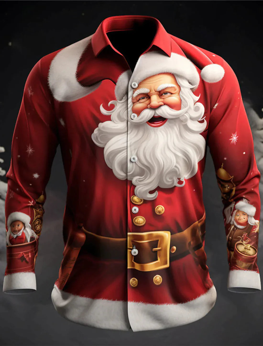 Desmond | Collared Christmas Blouse with Button-Down Front