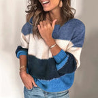 Nadira | Striped Ribbed Knit Sweater for Women