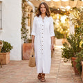 Women's Maxi Shirt Dress – Button Front Weekend Errands